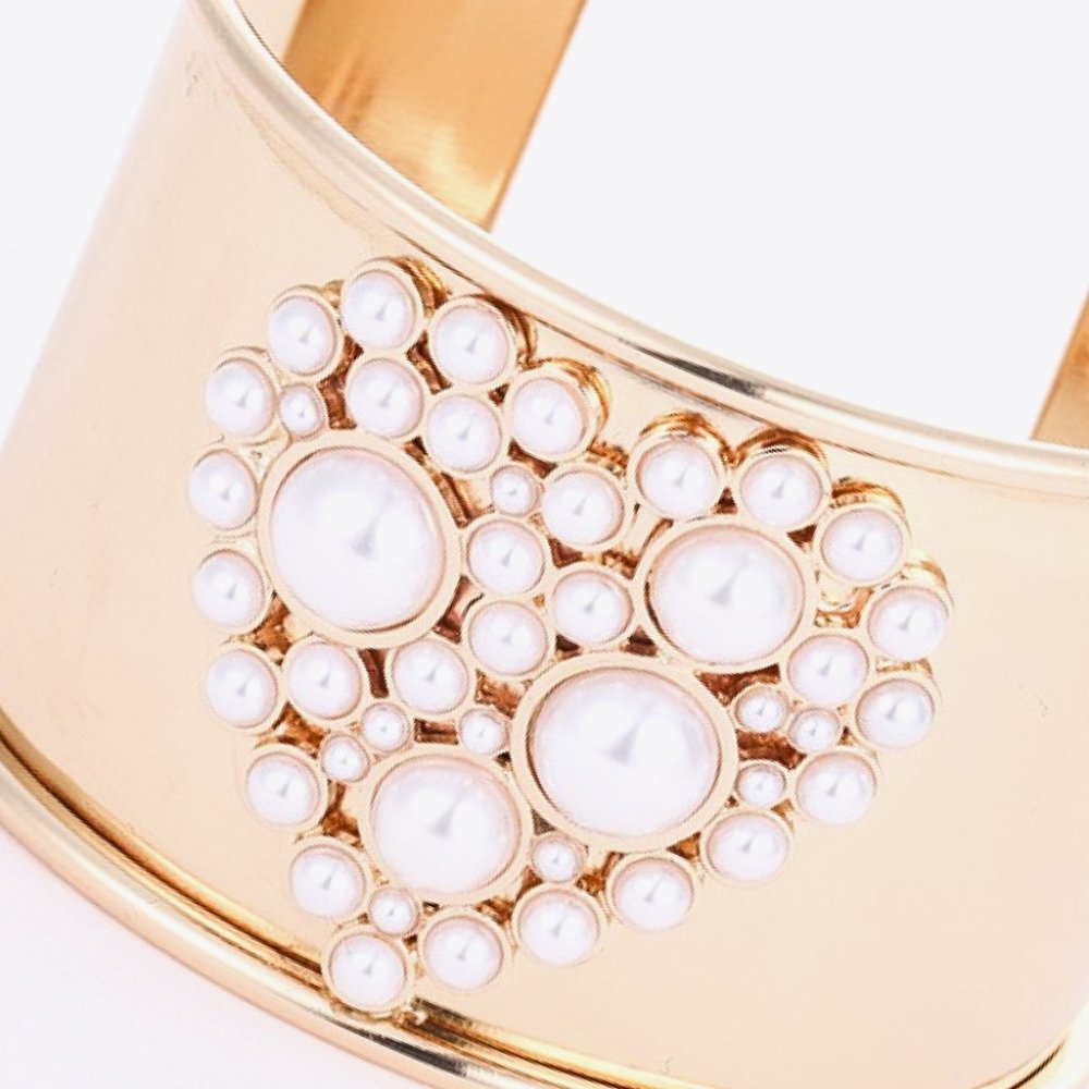 Heart Pearl Open Bracelet For Women - Picture 4 of 4
